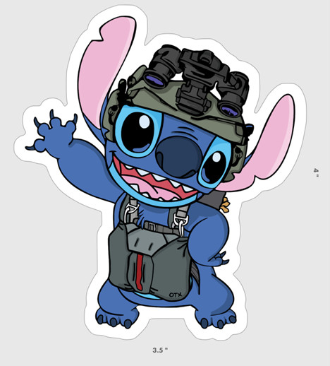 Lilo & Stitch, Tactical Stitch Vinyl Die Cut Sticker