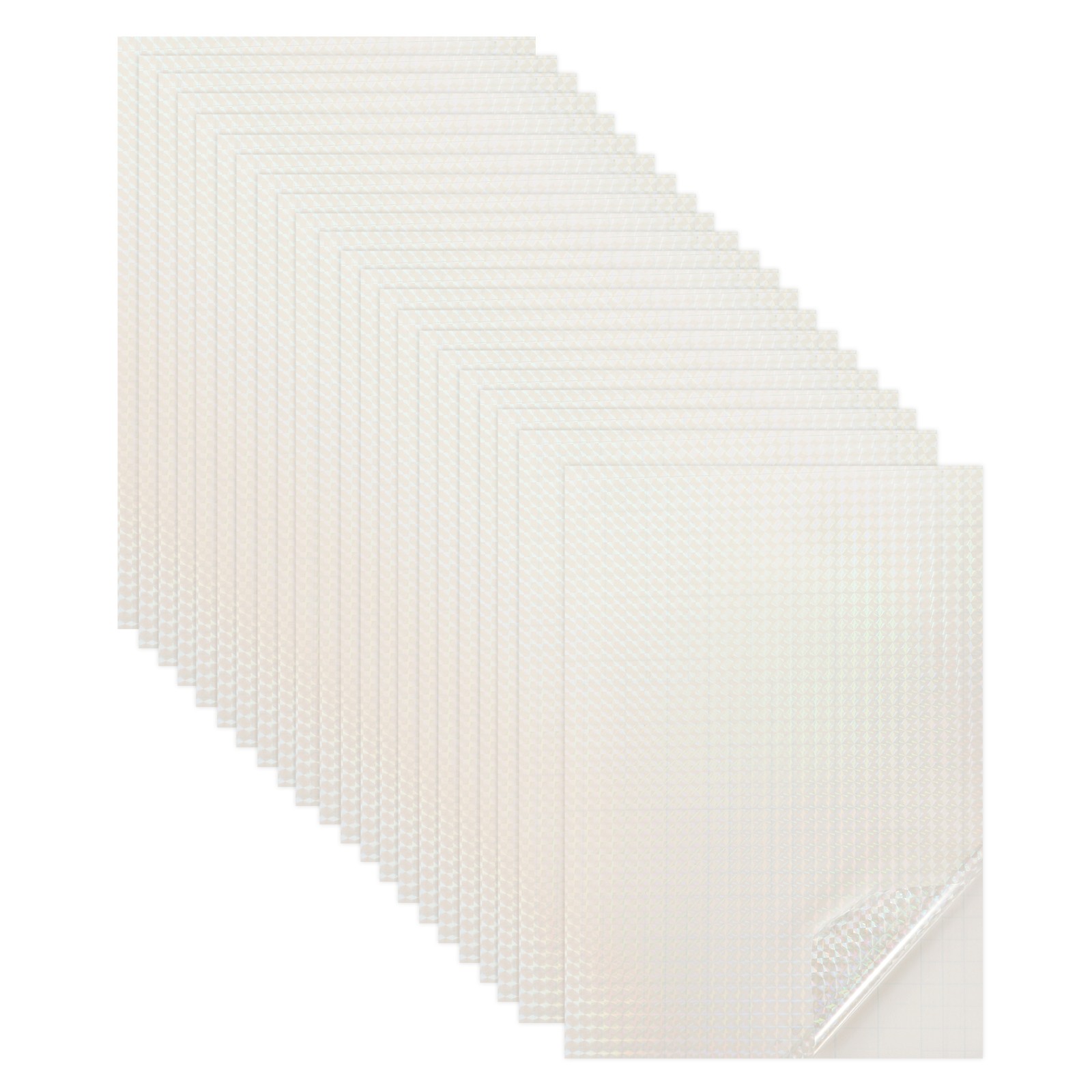 22 Sheets 8.3"x11.7" Holographic Sticker A4 Self-Adhesive Film(Small Square)