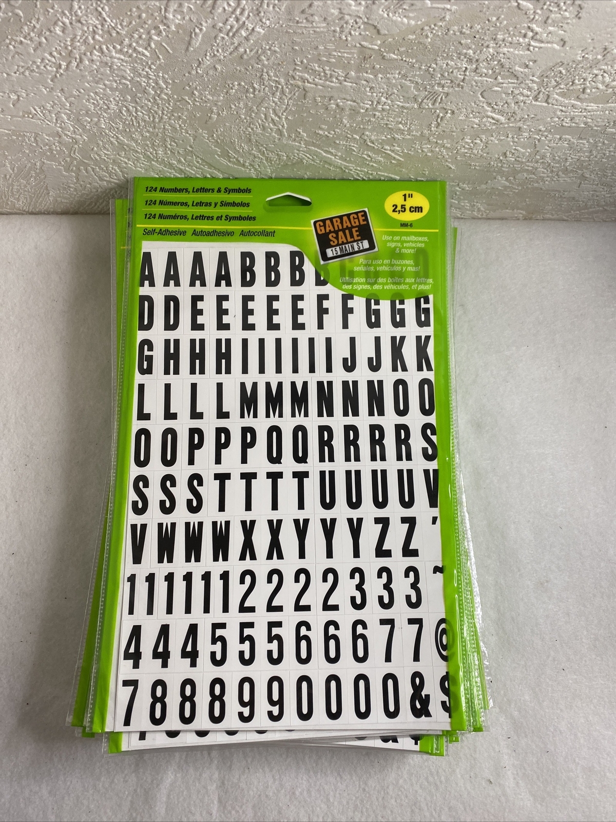 Hy-Ko Products MM-6 Self Adhesive Vinyl Numbers and 1" High, Black/White 42 Pkgs