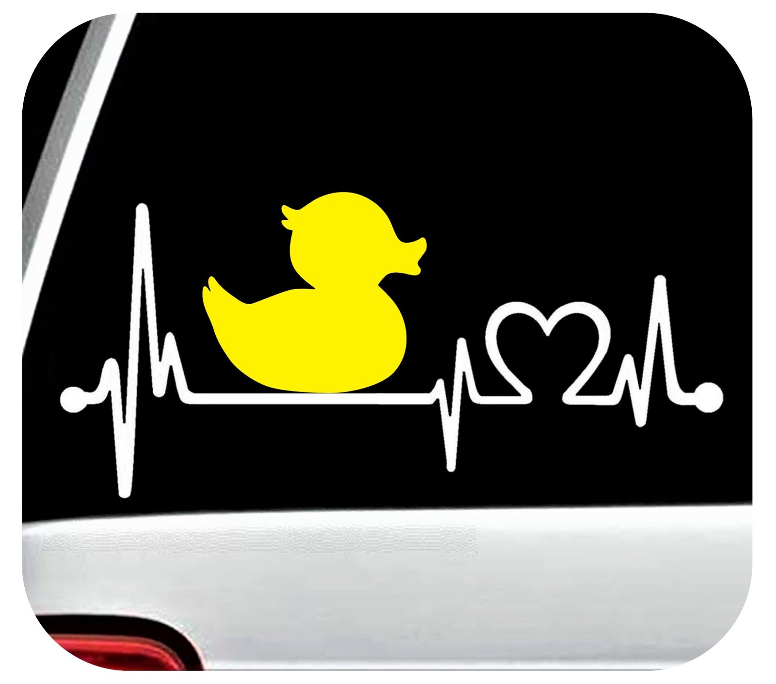 Rubber Duck Jeep Duck Heartbeat Lifeline Decal Sticker Have a Great Day BG2054