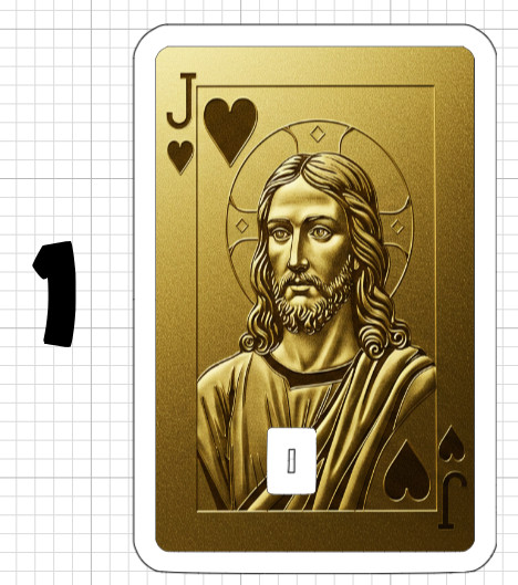 Jesus Gold Playing Card ATM Debit Credit Sticker Skin Christ God Christian King