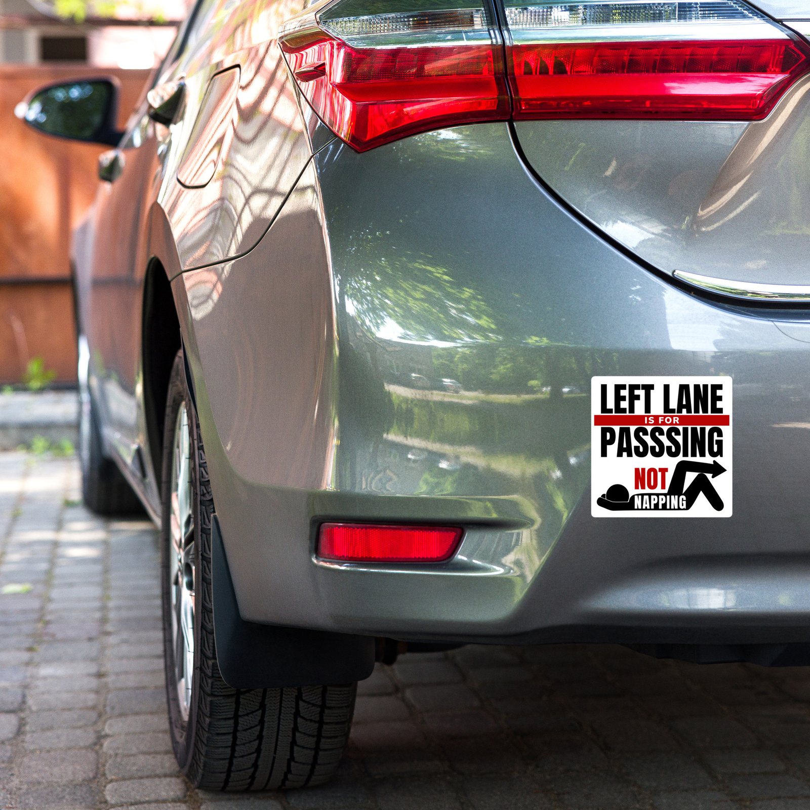 Left Lane is for Passing Not Napping – Square Bumper Sticker