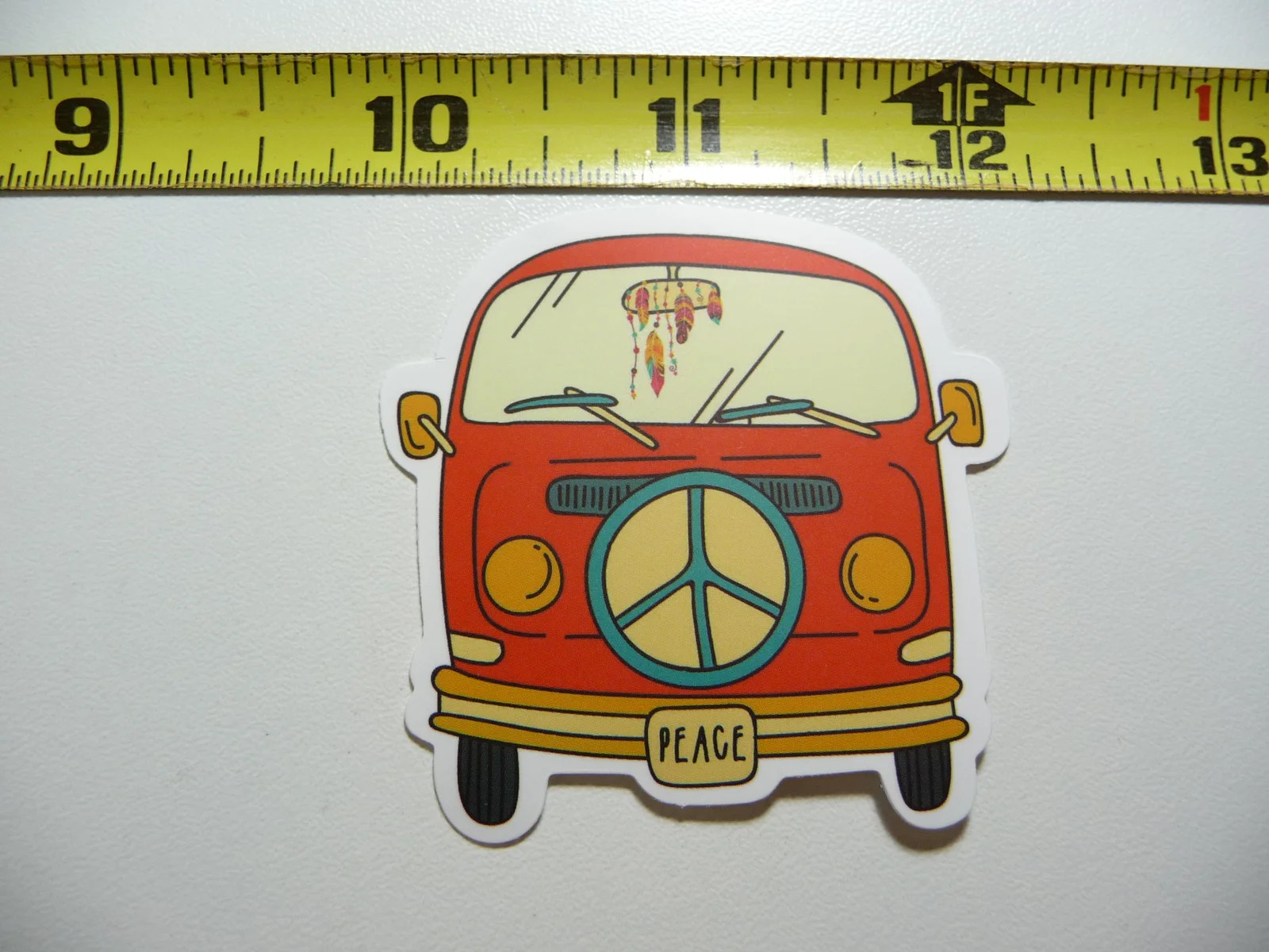 VAN FEATHERS PEACE SMALL STICKER DECAL HIPPY HIPPIE 70S 80S RETRO CLASSIC