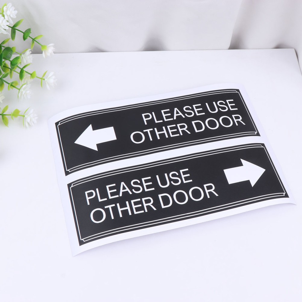 PVC Material 6Pcs Door Decor Please Use Other Door Sign Stickers for Indoor Use