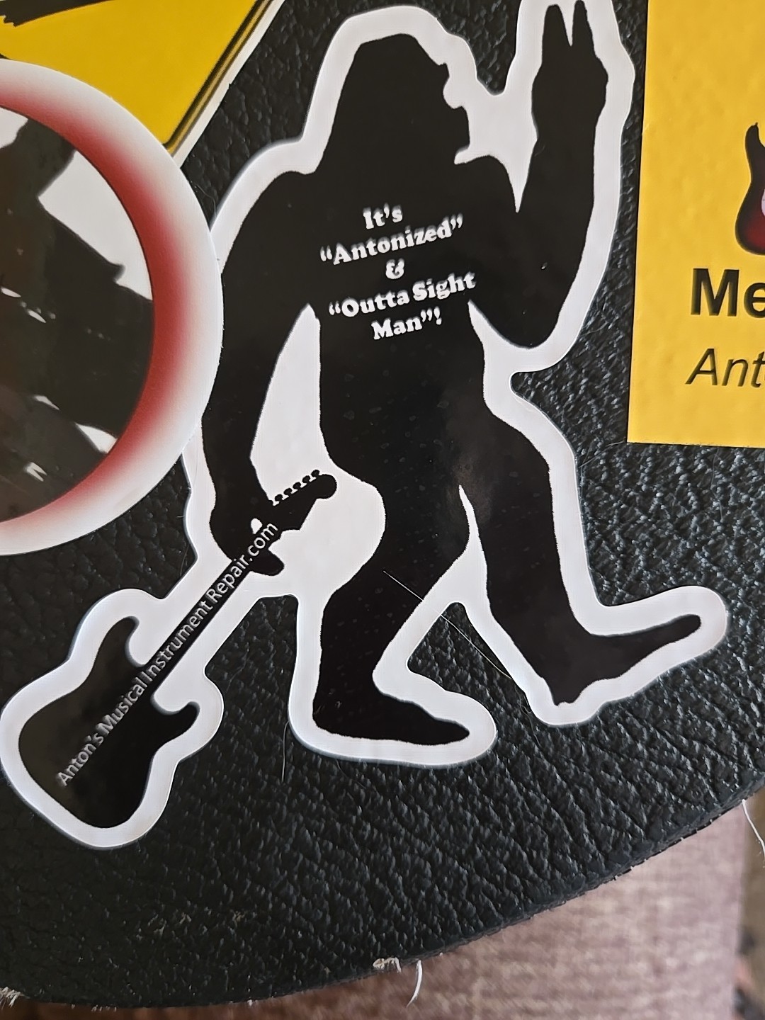 Bigfoot On Electric Guitar Case Stickers, Good For Laptops And Water Bottles Too