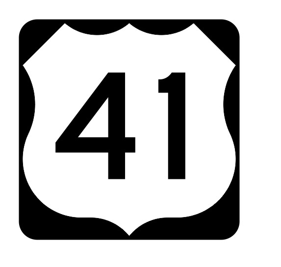 US Route 41 Sticker R1904 Highway Sign Road Sign