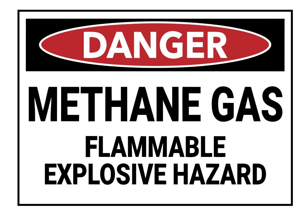 Danger Methane Gas Safety Sign Sticker Decal Label D7345