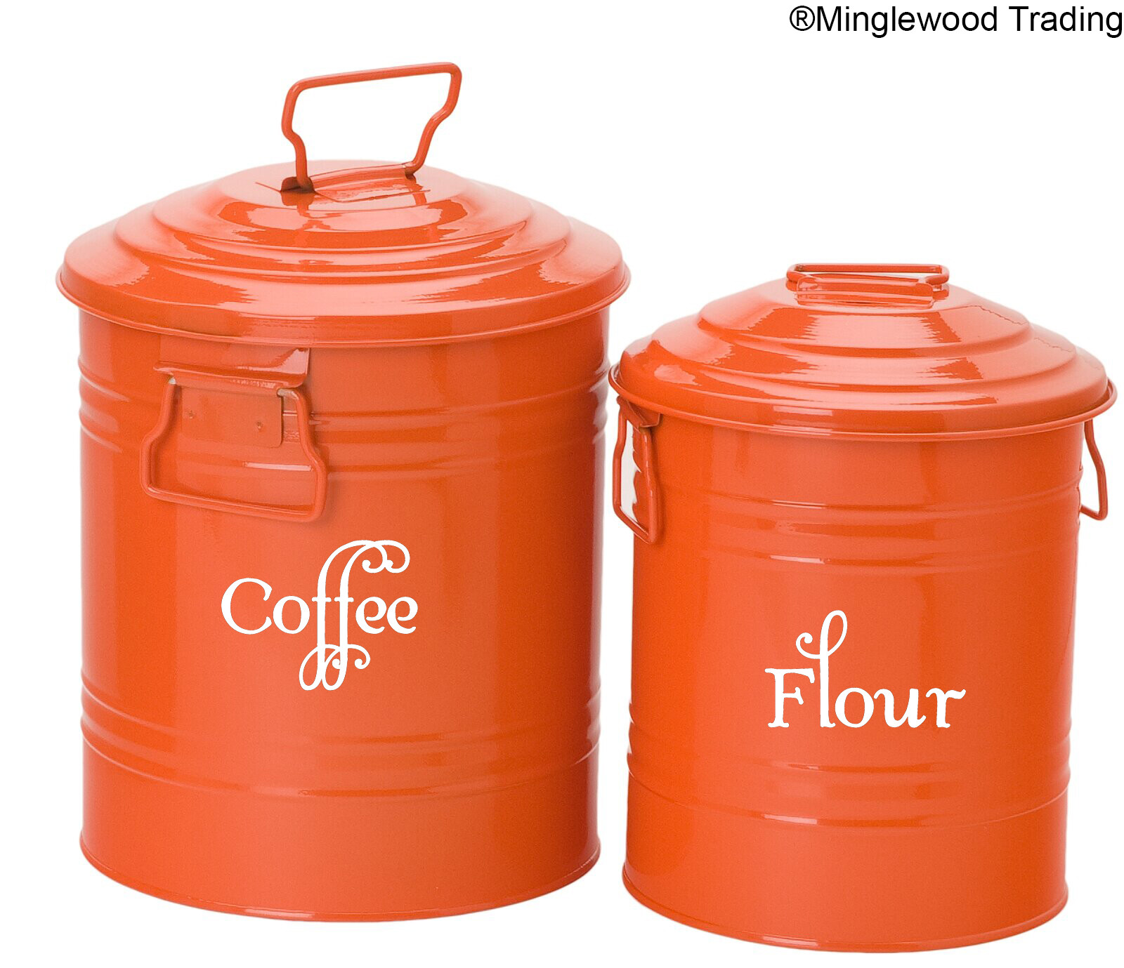 Set of 4 Canister Labels Vinyl Stickers – Flour Tea Sugar Coffee – Kitchen Swash