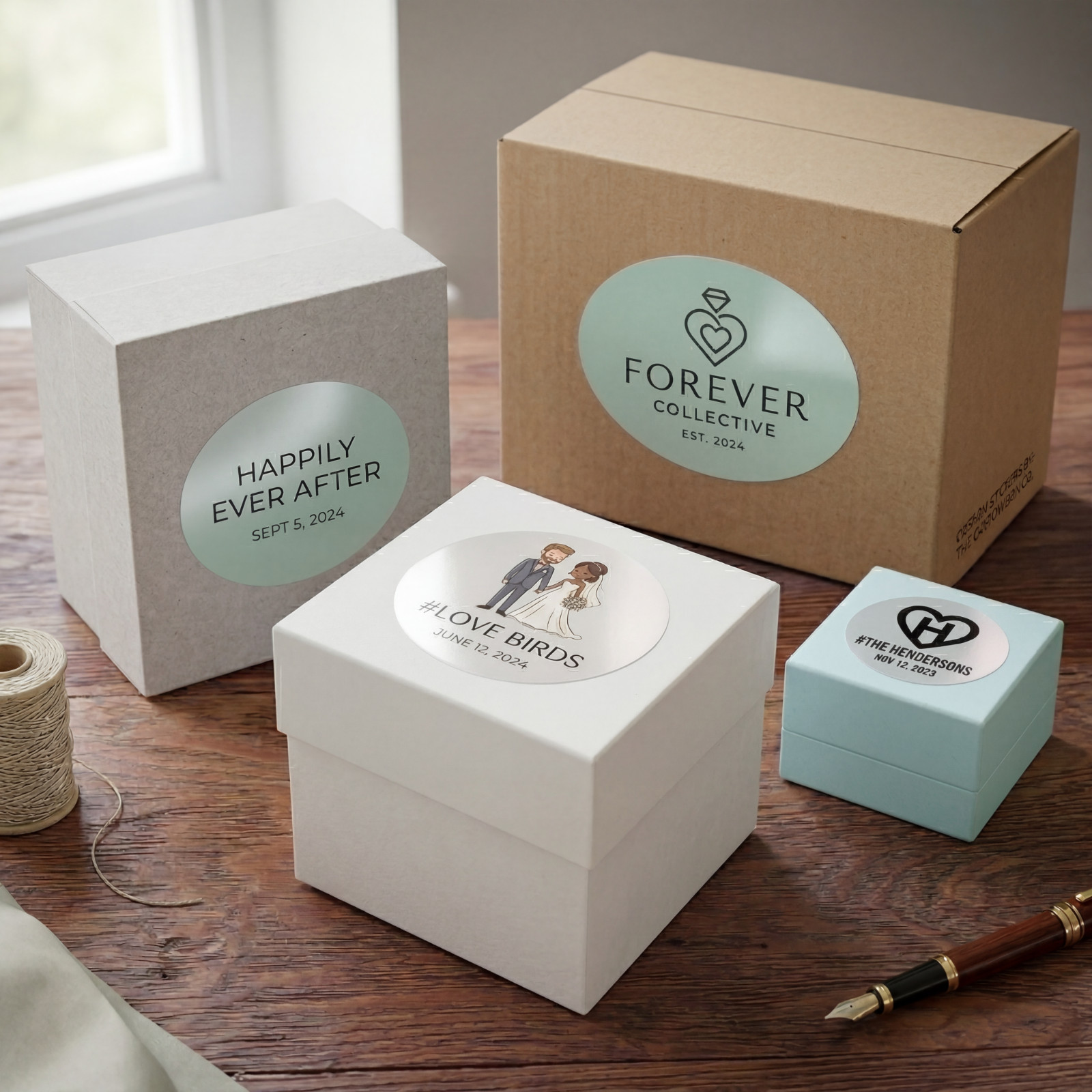 Personalized Logo Stickers Waterproof Vinyl Custom Business Labels 50 Pack