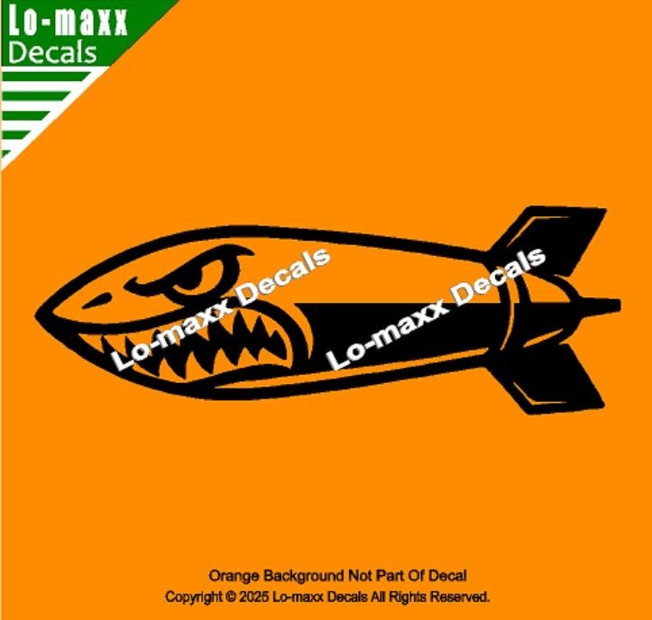 WW 2 Angry Fighter Bomb Sticker Military Nose Art Style Avery Dennison Vinyl