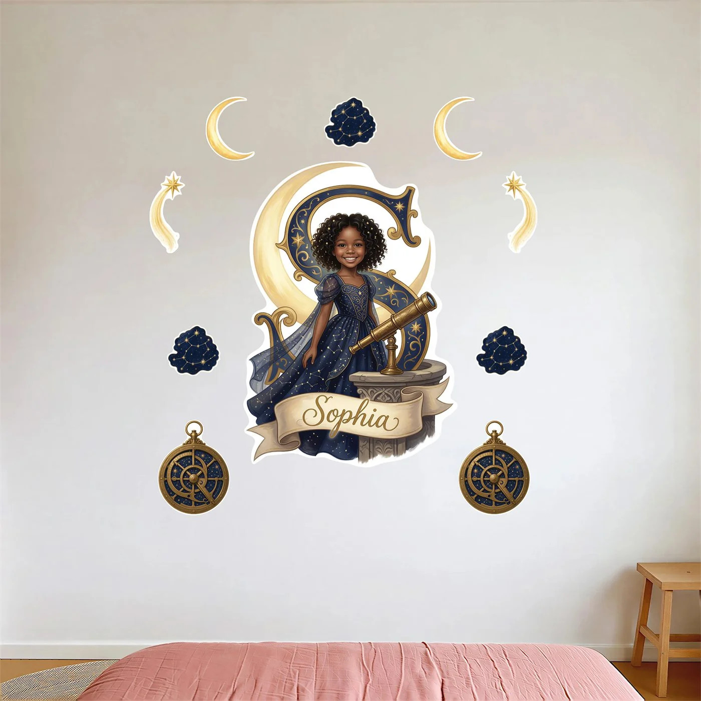 Personalized Fairy Wall Decal Set Custom Girl Photo Name 10 Pc Butterfly Garden