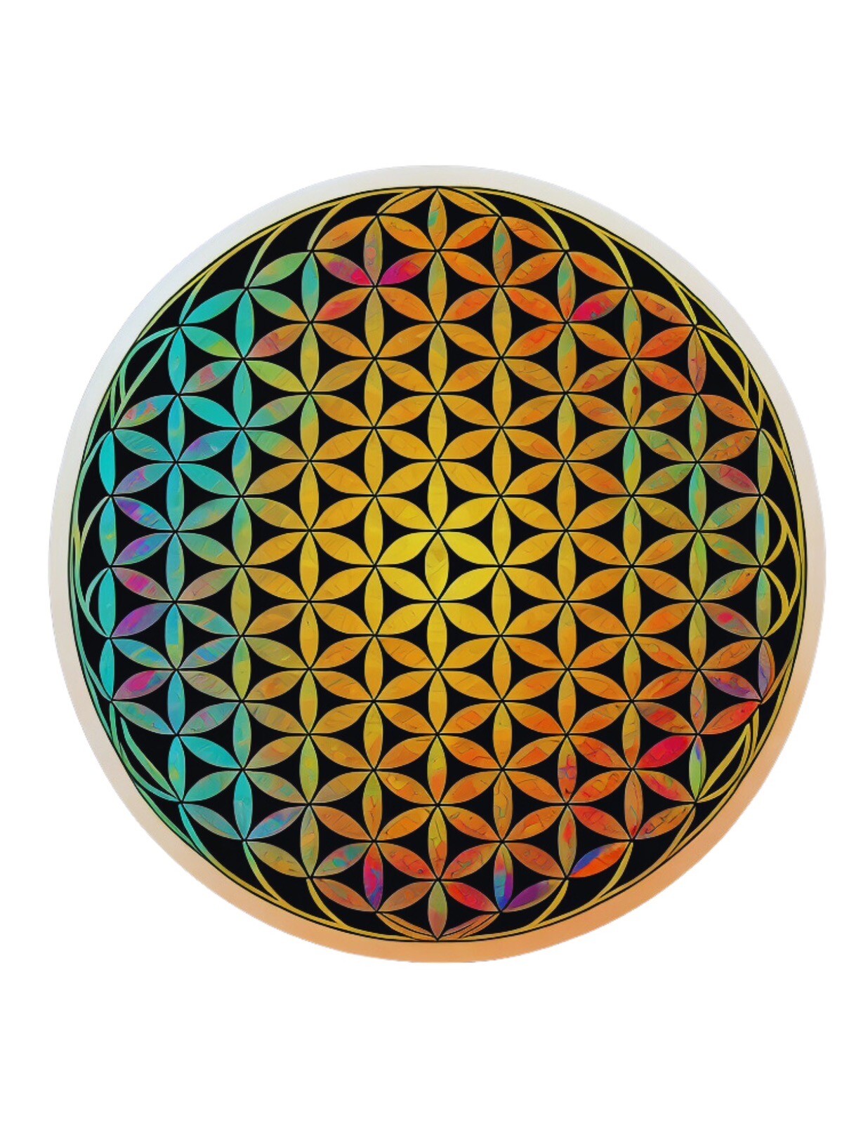Sacred Geometry Psychedelic Flower Of Life Die-Cut Sticker Waterproof