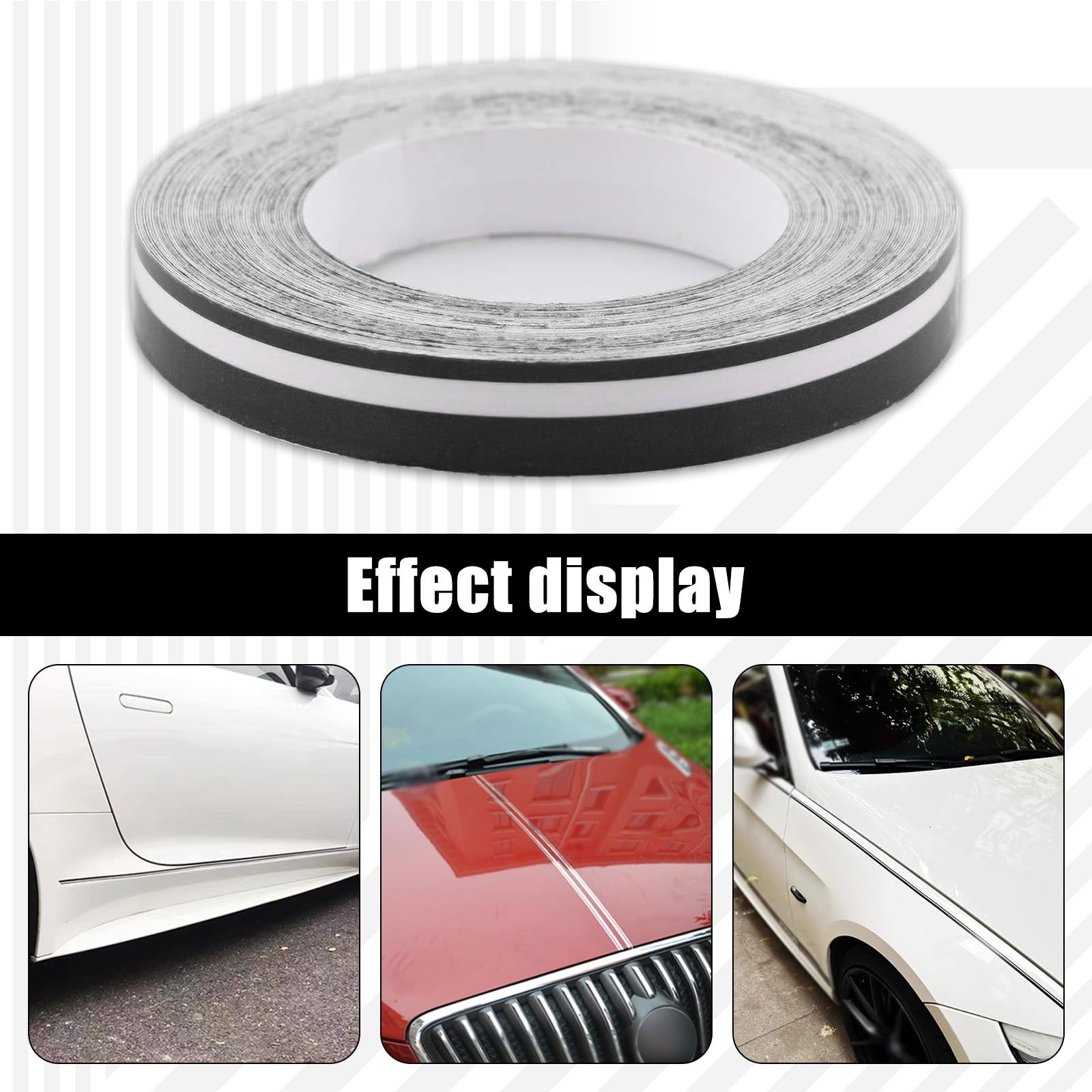 2 PCS Car Waistline Body Sticker, 32.1Ft x 0.4In Pinstripe Small Color Strip …
