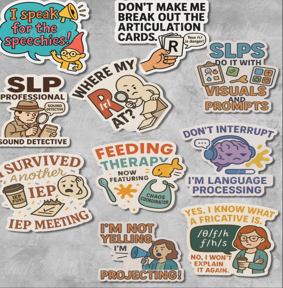 SLP sticker Set – Speech Therapy Gift – SLP Stickers