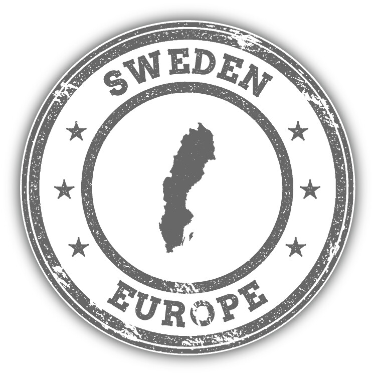 Sweden Map Europe Grunge Rubber Stamp Car Bumper Sticker Decal