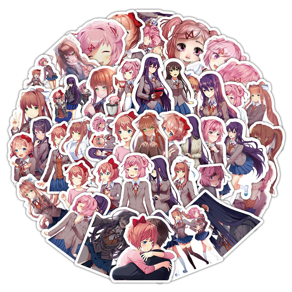 100Pcs Doki Doki Literature Club Game Stickers for Kids Water Bottle Waterproof