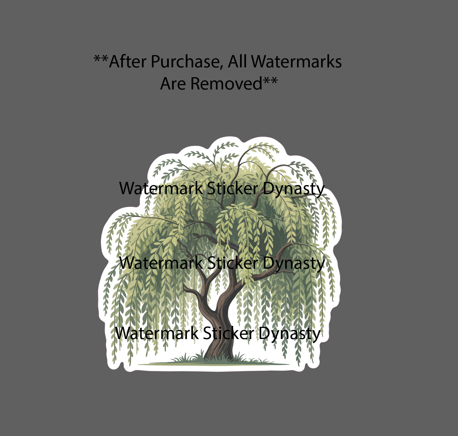 Weeping Willow Sticker Waterproof Decal Tree Plant Woods Health Gift NEW