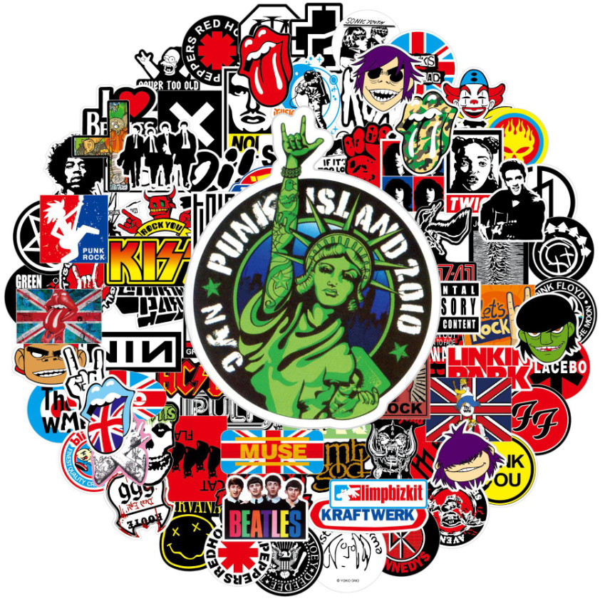 US 100PCS Rock Band Stickers Lot Punk Music Heavy Metal Bands Sticker Decal