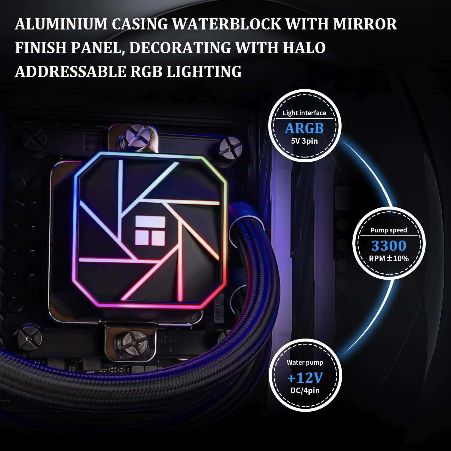 Thermalright Aqua Elite 120 V3 AIO CPU Cooler, 120Mm Liquid Cooling, ARGB PWM Fa
