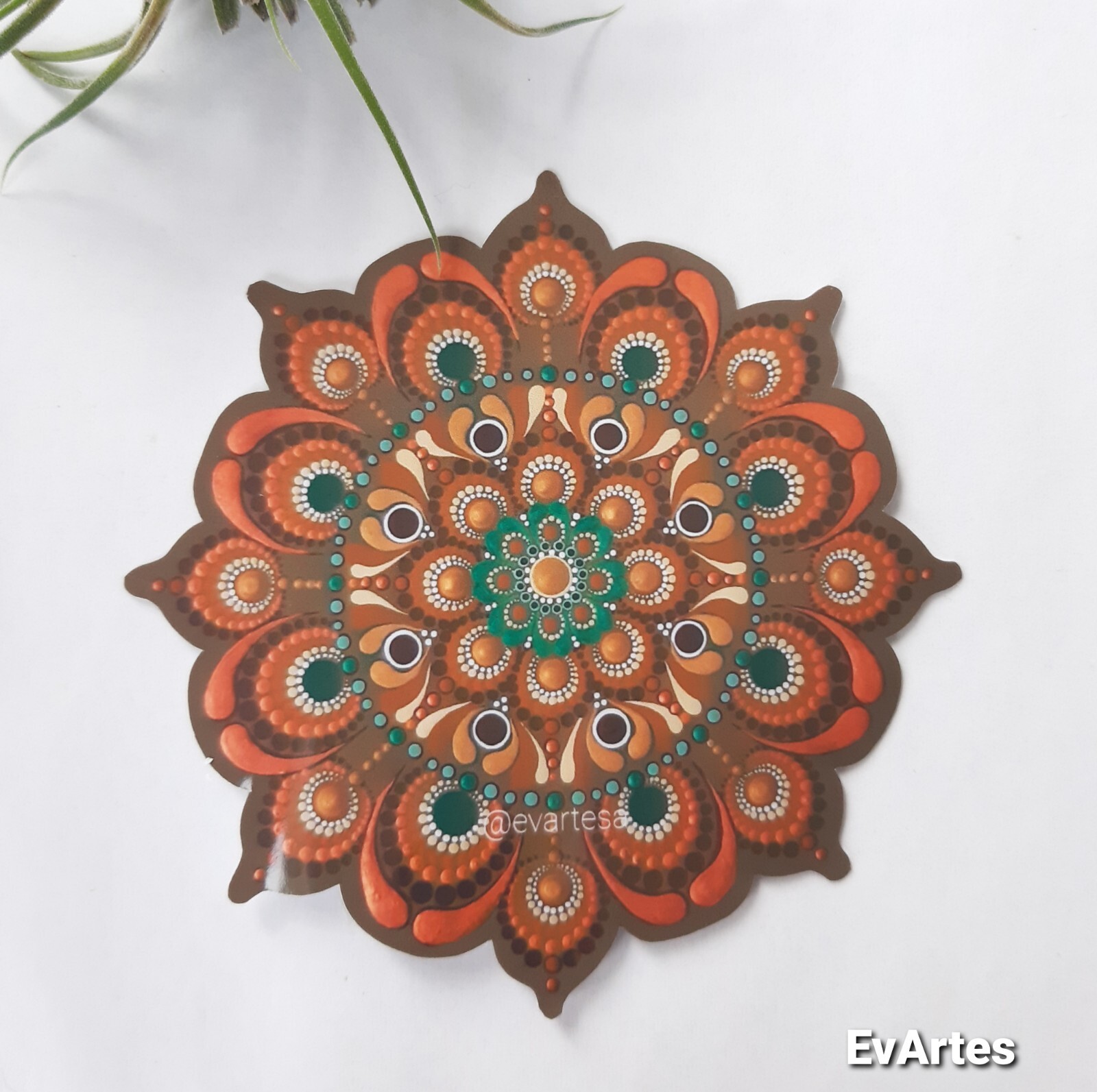 Oxidized Copper Mandala Vinyl Sticker, Meditation Yoga Buddha Water Bottle Decal