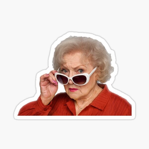 Betty White Sticker 3in Wide
