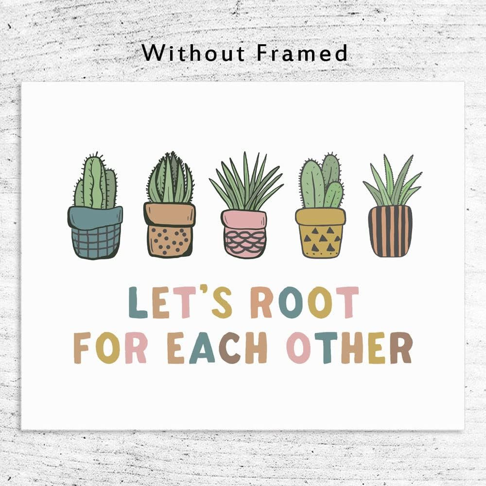 Let'S Root for Each Other, Kids Bedroom Wall Art Decor, Children'S Inspiration Q