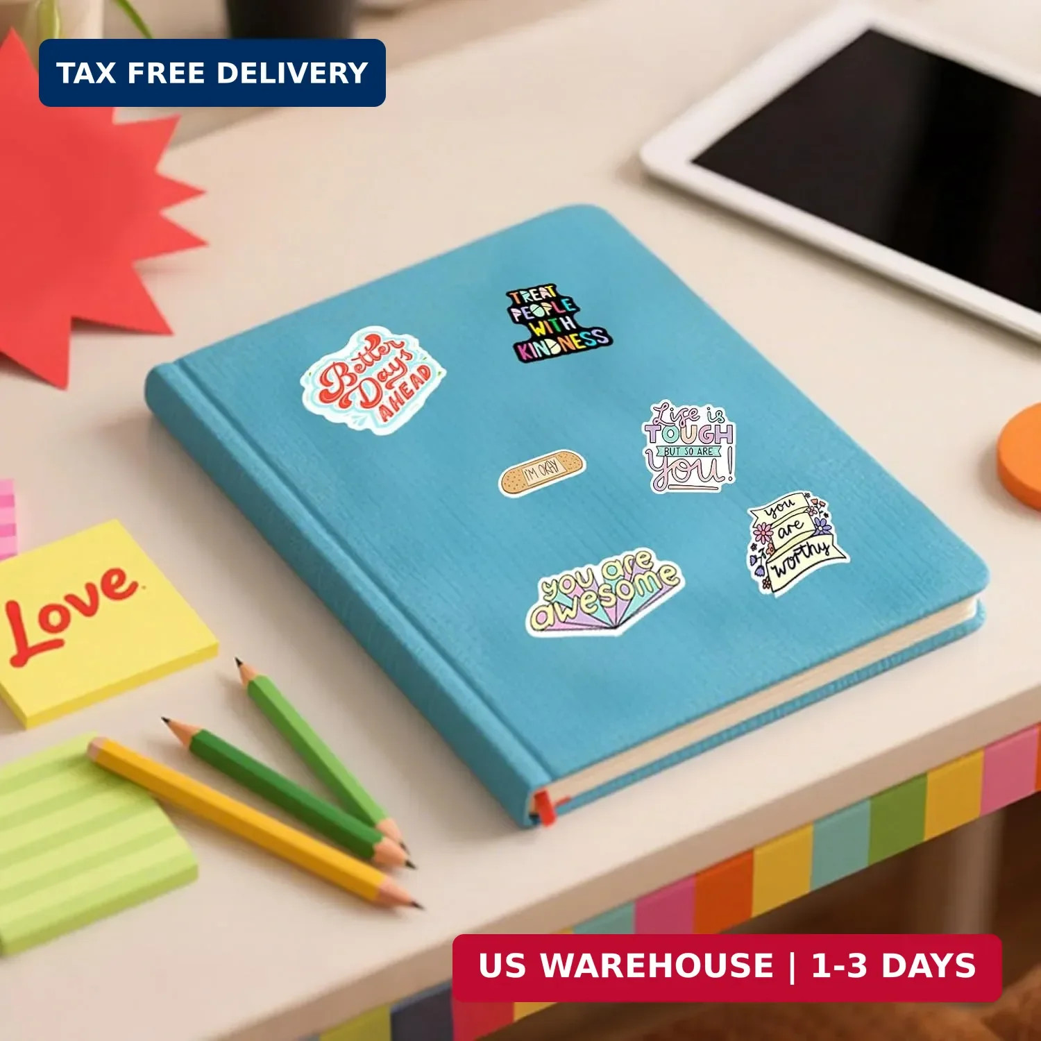 Inspirational Stickers for Adults Teens Kids, 100PCS Waterproof Motivational Wor