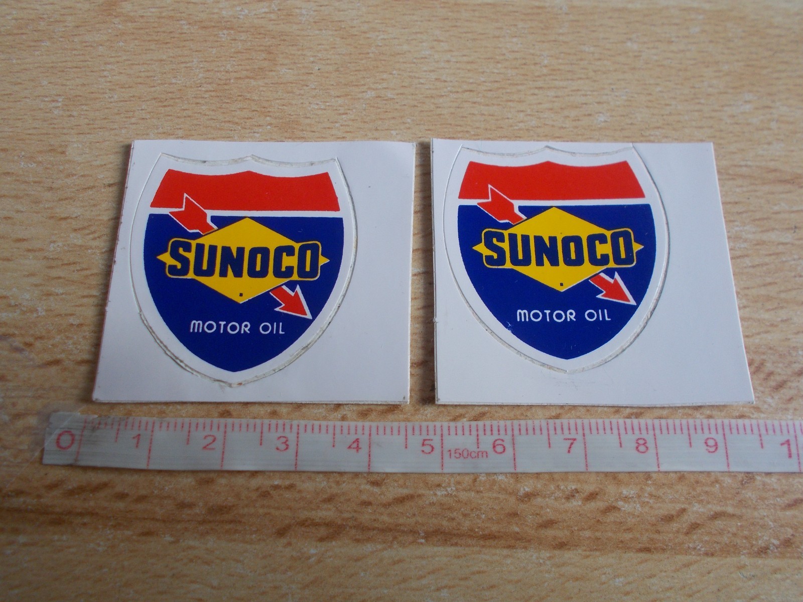 2 Small Stickers Sunoco Motor Oil