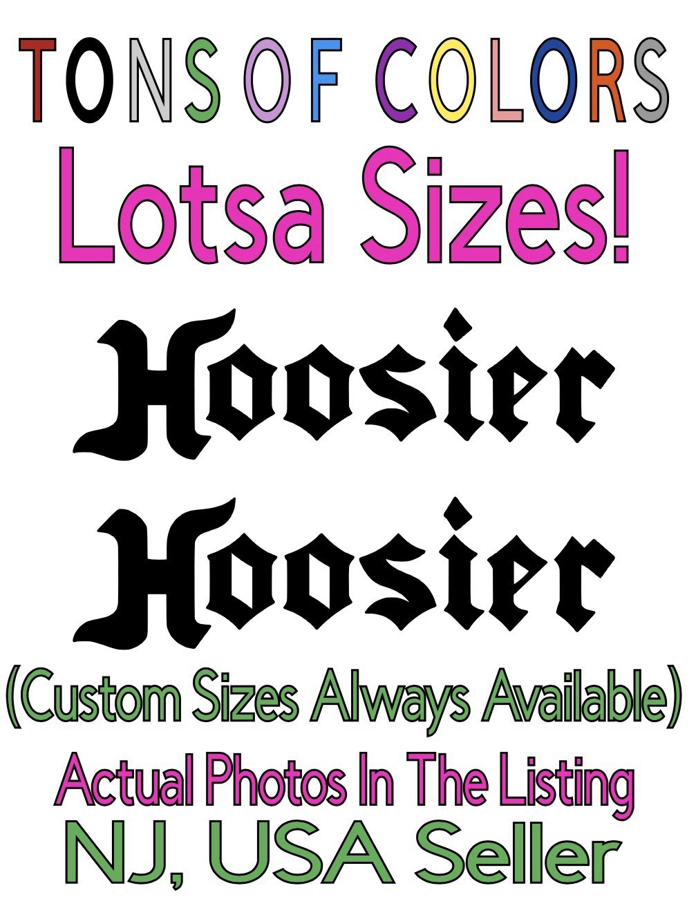 TWO Hoosier Racing Tires Die Cut Vinyl Decals Sprint Midget Dirt Modified Indy