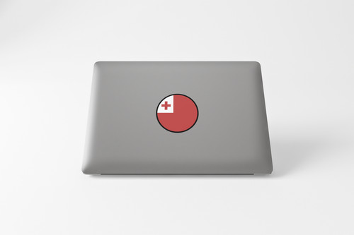 Tonga Flag Circle Sticker Decal
