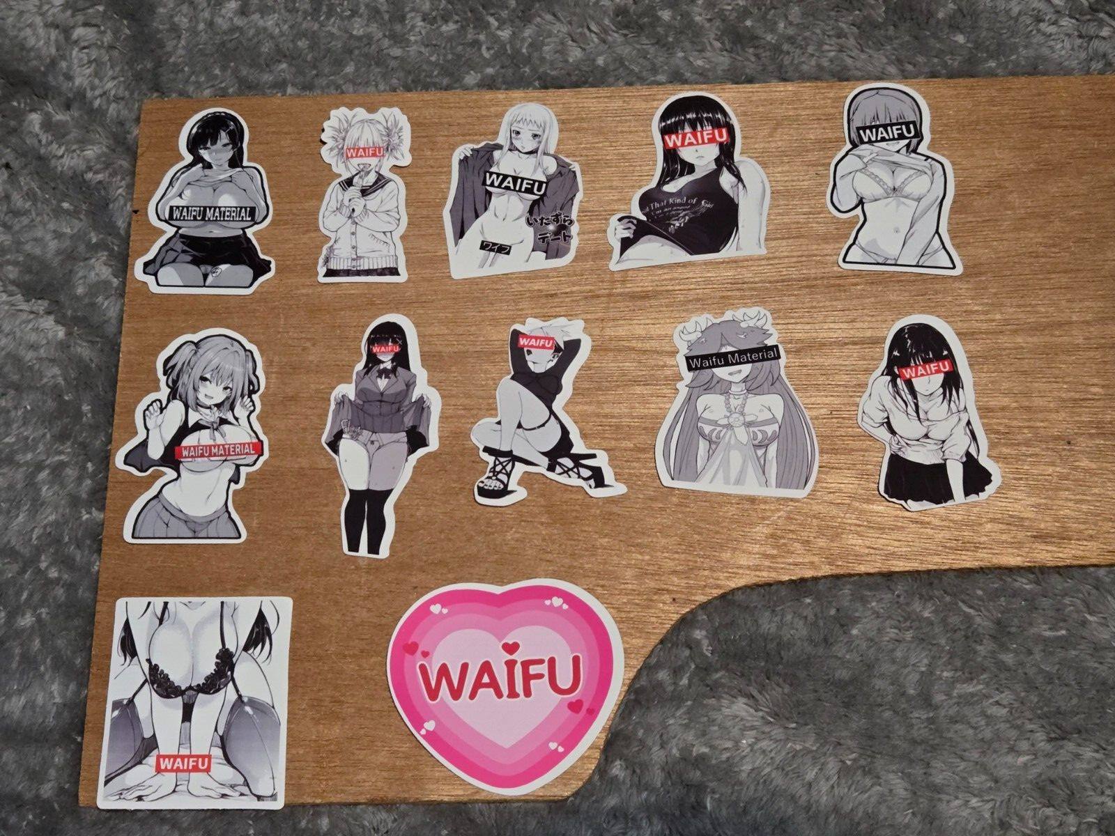 12 PCS Sexy Anime Girls Waifu Adult Stickers Decals Phone/Skateboards/Laptops