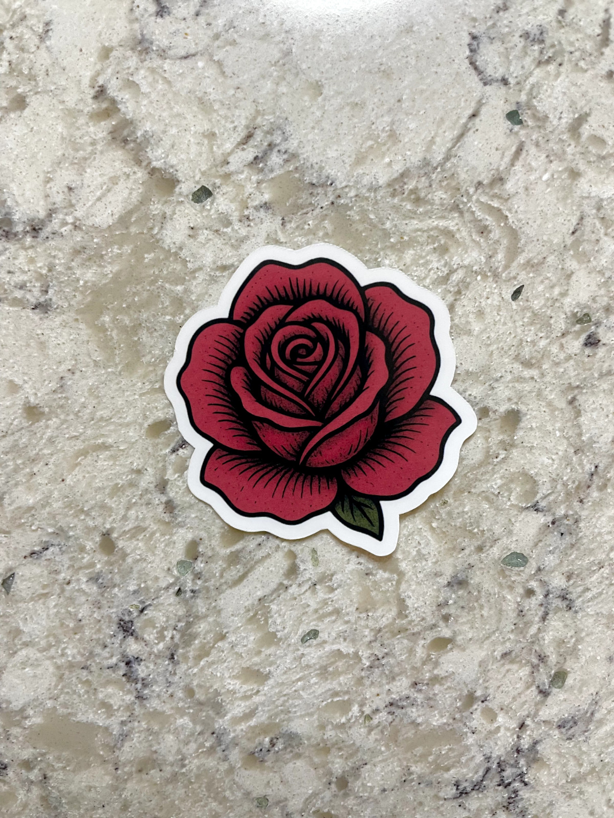 Rose Flower Head Sticker l Gloss or Holographic Laminate l Waterproof Decal
