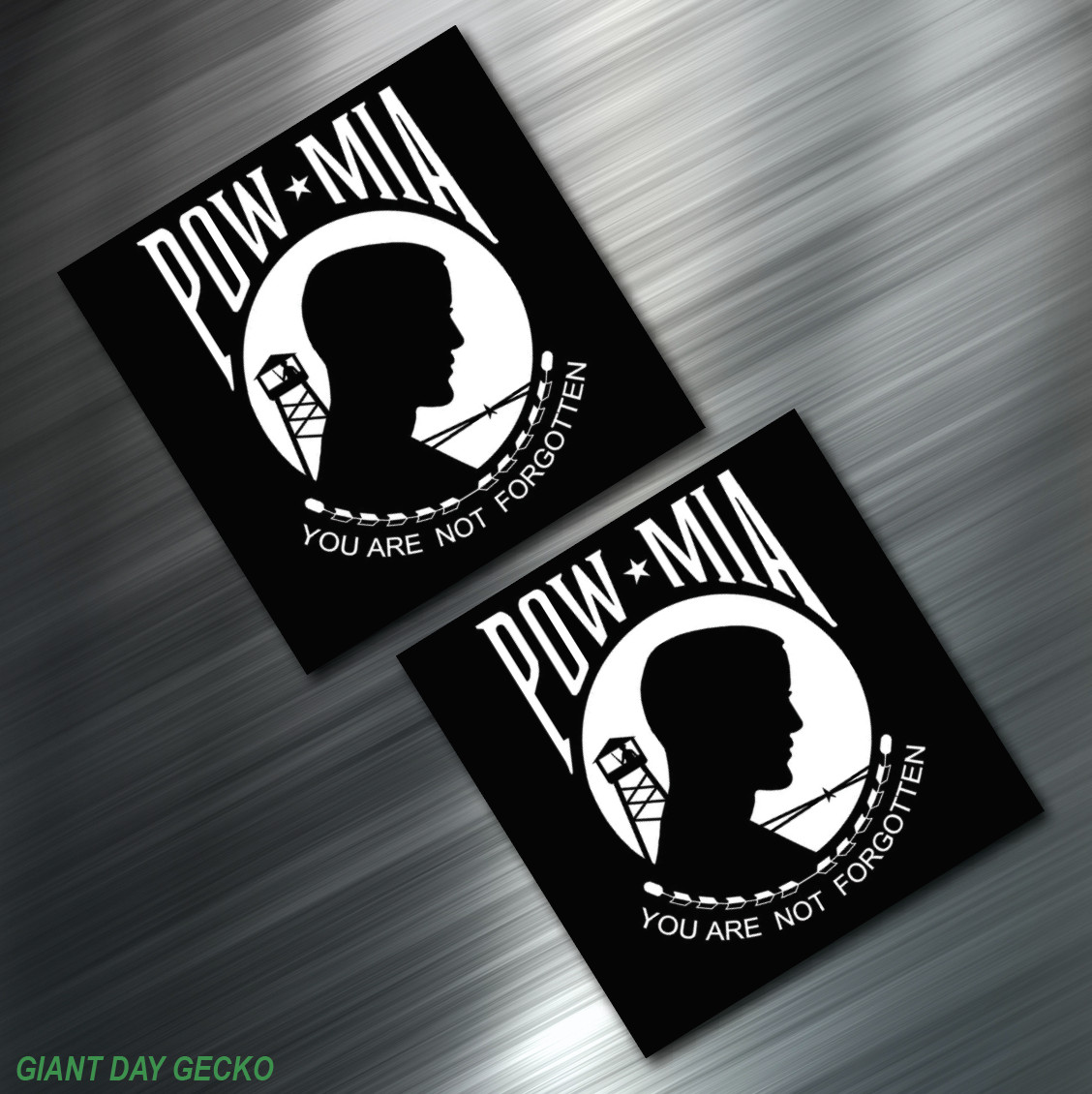(2) TWO POW Vinyl Decal Sticker For Car Laptop Skateboard NEW USA VIETNAM POW