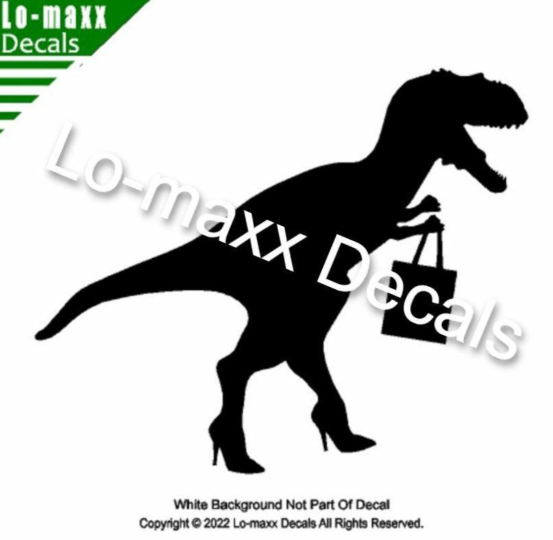 Fashion Conscious Dinosaur Custom Graphic Design Original Die Cut Vinyl Decal