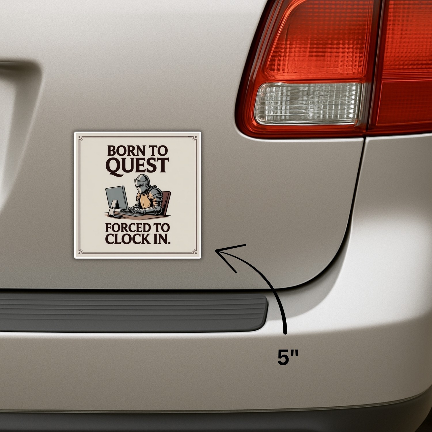 4PCS Born to Quest Forced to Clock In Sticker Set, Funny Work Gaming Vinyl Decal