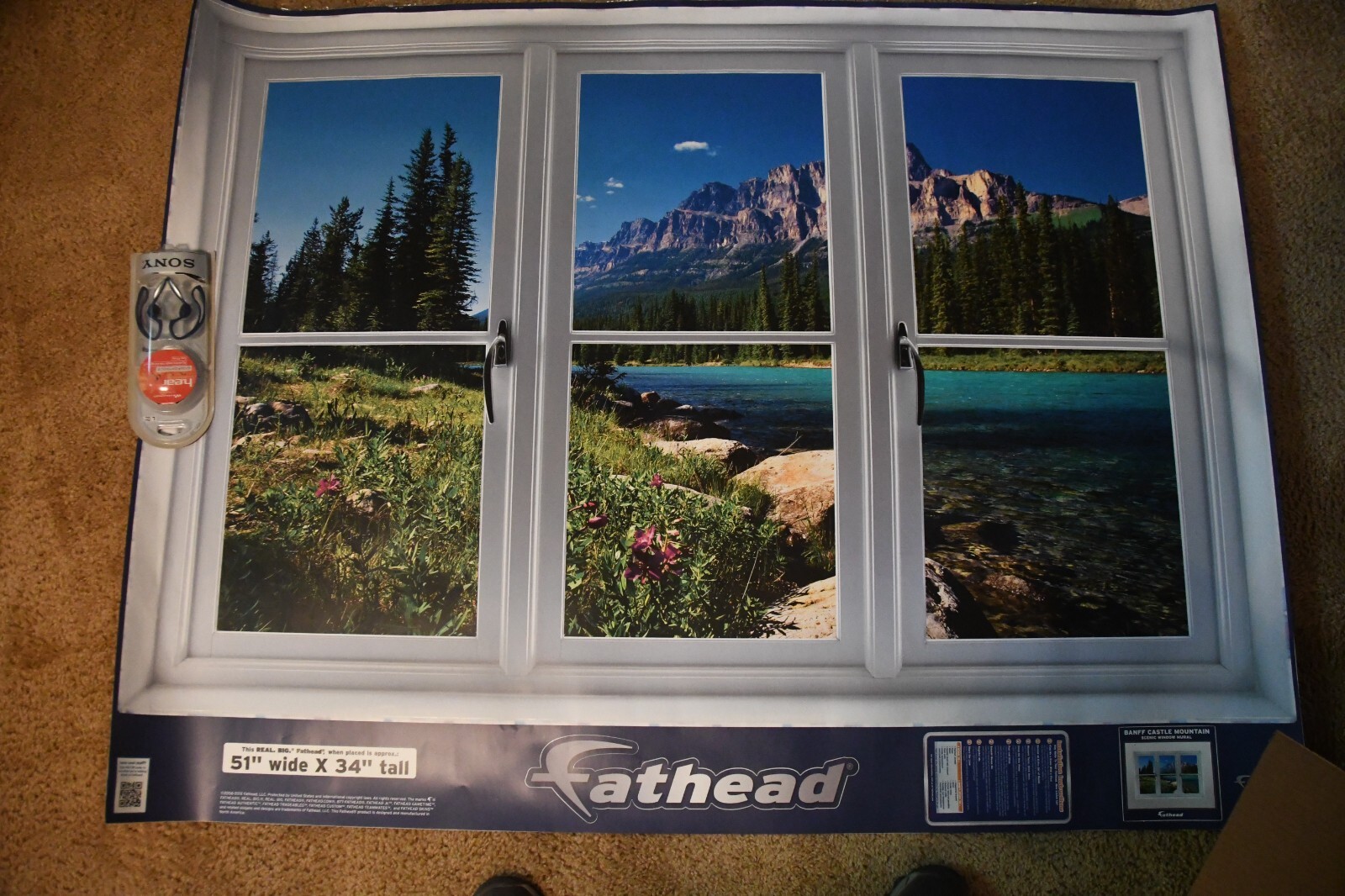 Vinyl Window Mural Fathead 51×34 Baniff Castle Mountain