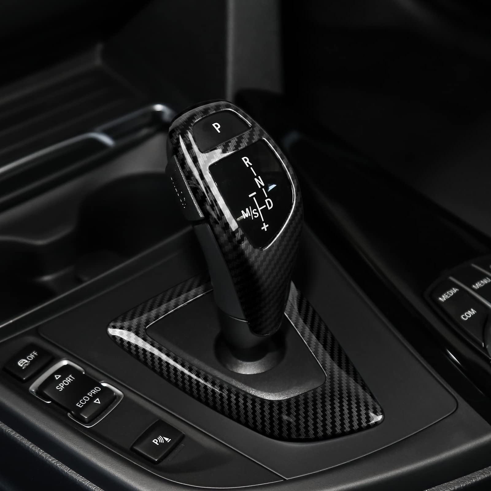 Car Sticker Decals Gear Shift Knob Cover Carbon Color ABS Trim fits for BMW F…