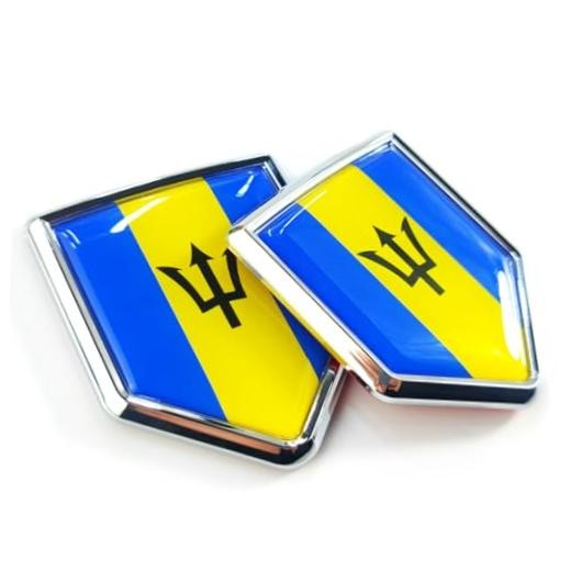 Newperlite Barbados Flag Decal Sticker Car Emblem Barbadian Flag Car