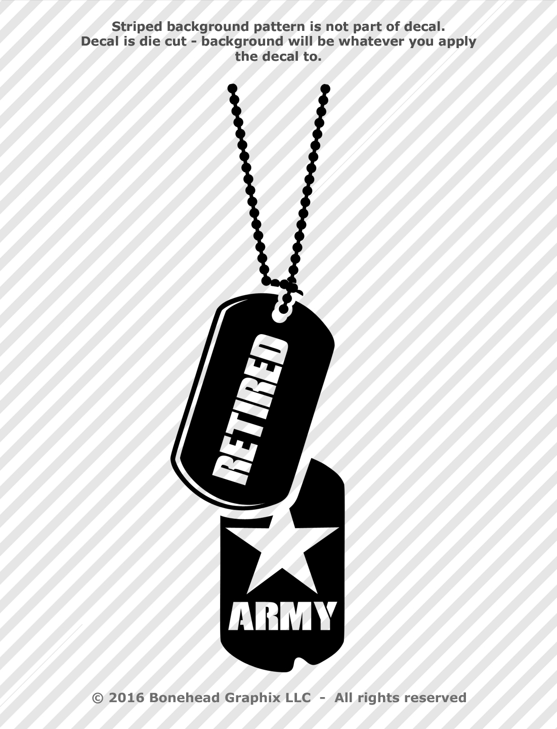 Military Retired AR Dog Tags Vinyl Decal Combat Veteran Window Sticker 25 Colors