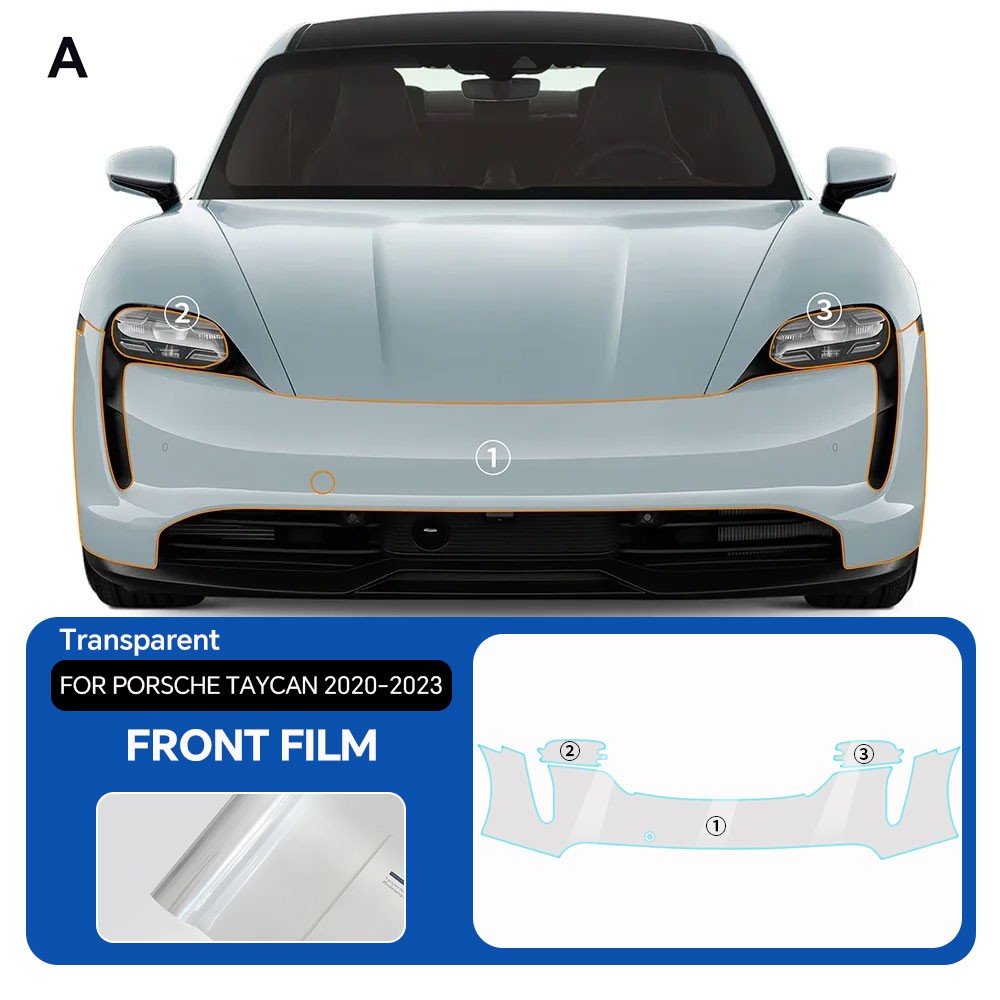 Porsche Taycan 2020-2023 Precut Kit DIY Paint Protection Film Clear Bra PPF TPU