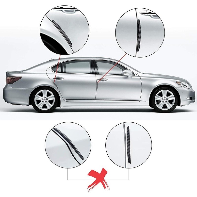 Universal Carbon Fiber Car Door Anti-Collision Strip Scratch Protector 4-Pack US