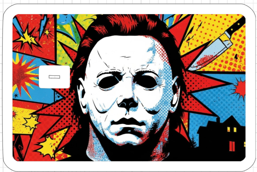 Pop Art Killer ATM Debit Credit Sticker Skin Halloween Horror Jason Michael 13th