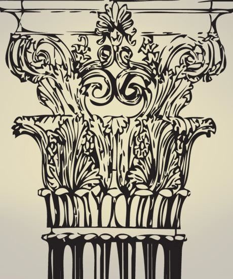 Greek Columns Wall Decal. (Pair) #JH222