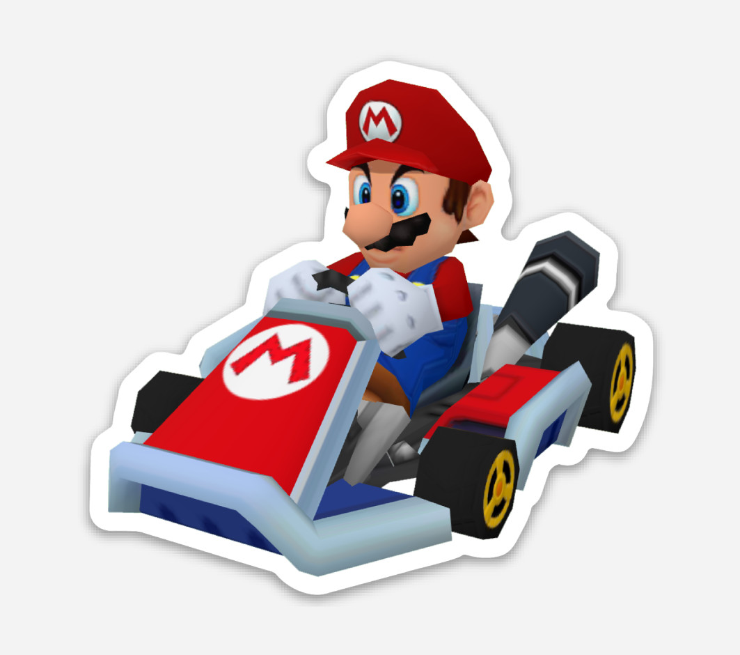 3" Mario Kart Sticker Nintendo Luigi Super Peach Decal Bowser Matte Finish
