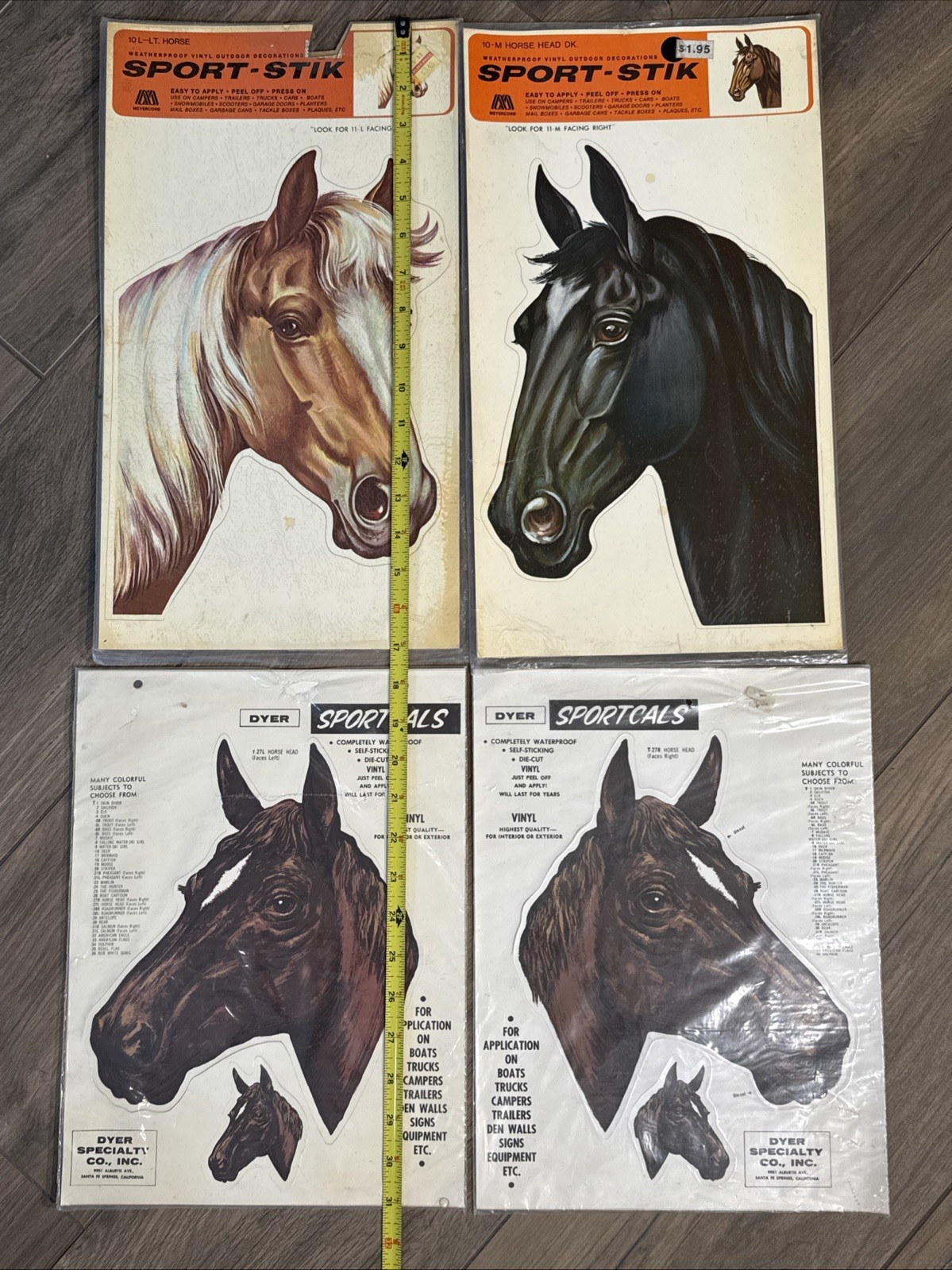 Lot of 4 Vintage 1960s 70s NOS Die Cut HORSE Decals Meyercord Equestrian Decor