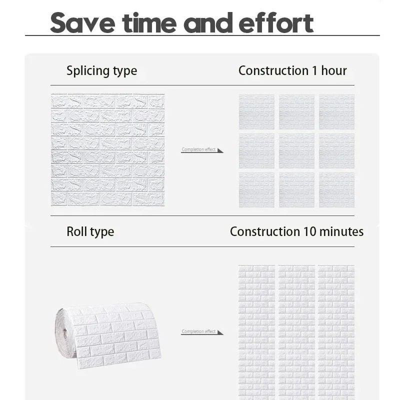 3D Foam Brick Self Adhesive Wallpaper Waterproof Wall Stickers Home Decor