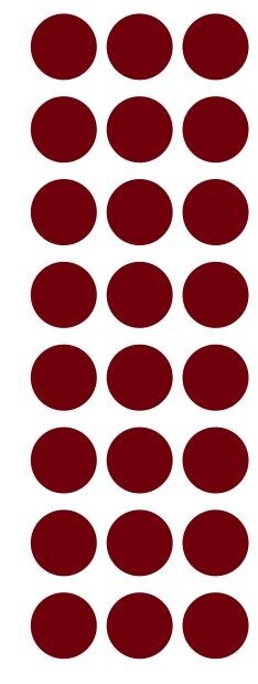 1" Burgundy Round Label Dots Stickers Color Coding Inventory 1 Inch Dot