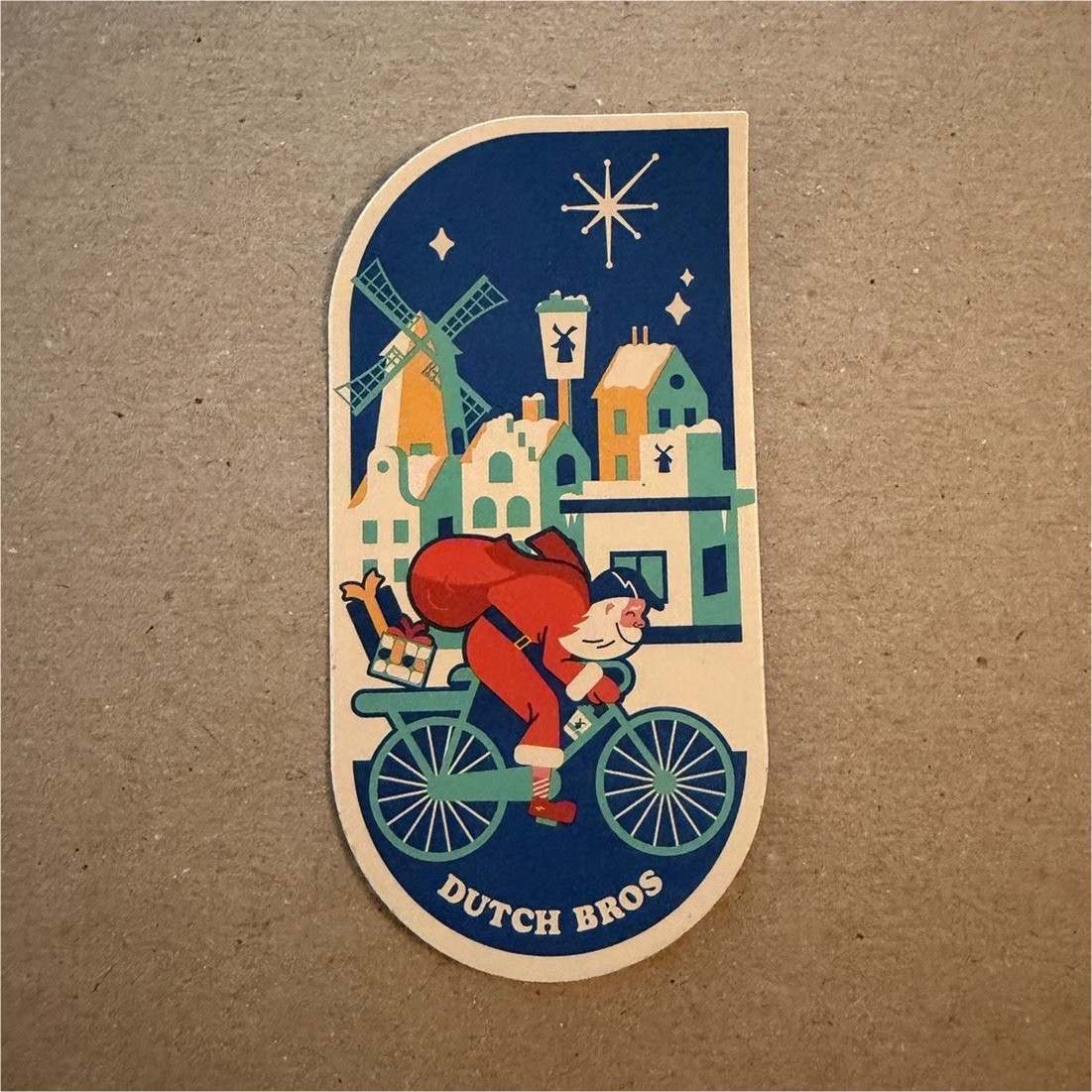 Dutch Bros Coffee Sticker Blue Beige Red Green Coffee & Tea Theme