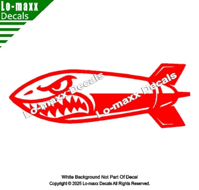 WW 2 Angry Fighter Bomb Sticker Military Nose Art Style Avery Dennison Vinyl