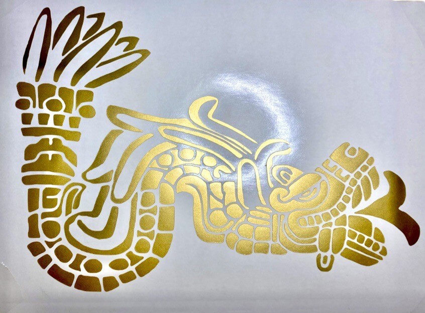 Quetzalcoatl, Serpiente Emplumada, Sticker, Decal Permanent Vinyl, Mexico, Aztec